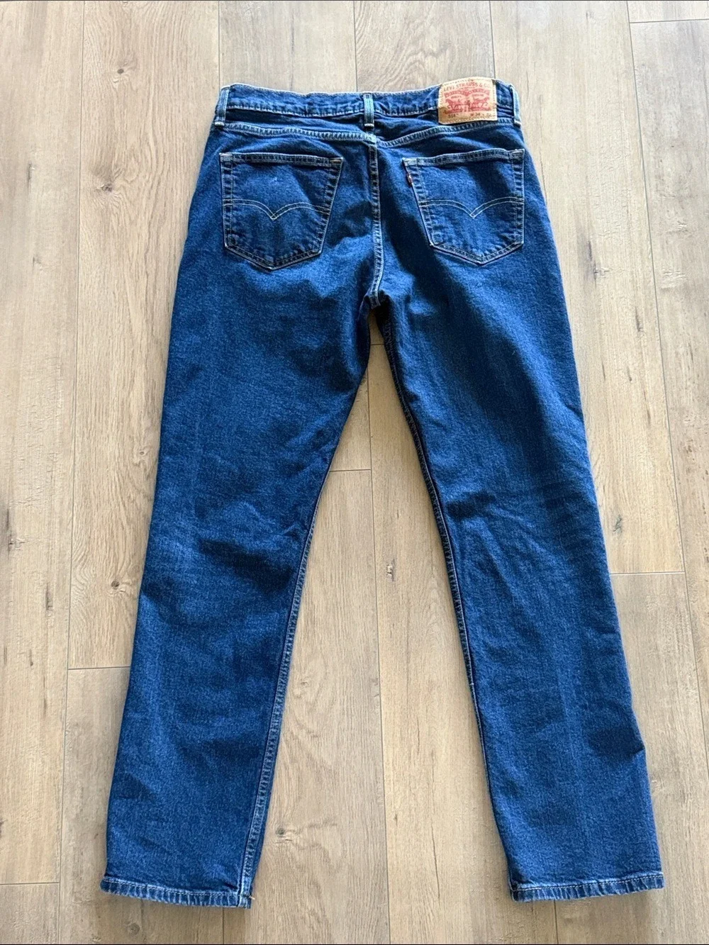 Levi's Mens 514 Classic Dark Blue Straight-Leg Jeans Size 34 X 32 Casual Stretch